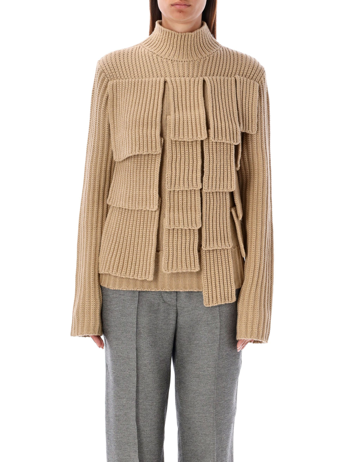 JW ANDERSON Relaxed Fit Flap Jumper - Women’s Turtleneck Sweater