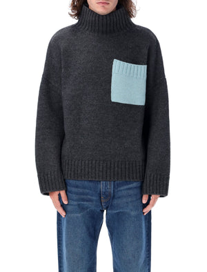 JW ANDERSON High Neck Contrast Pocket Knit Sweater