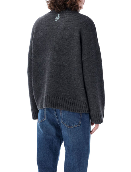 JW ANDERSON High Neck Contrast Pocket Knit Sweater