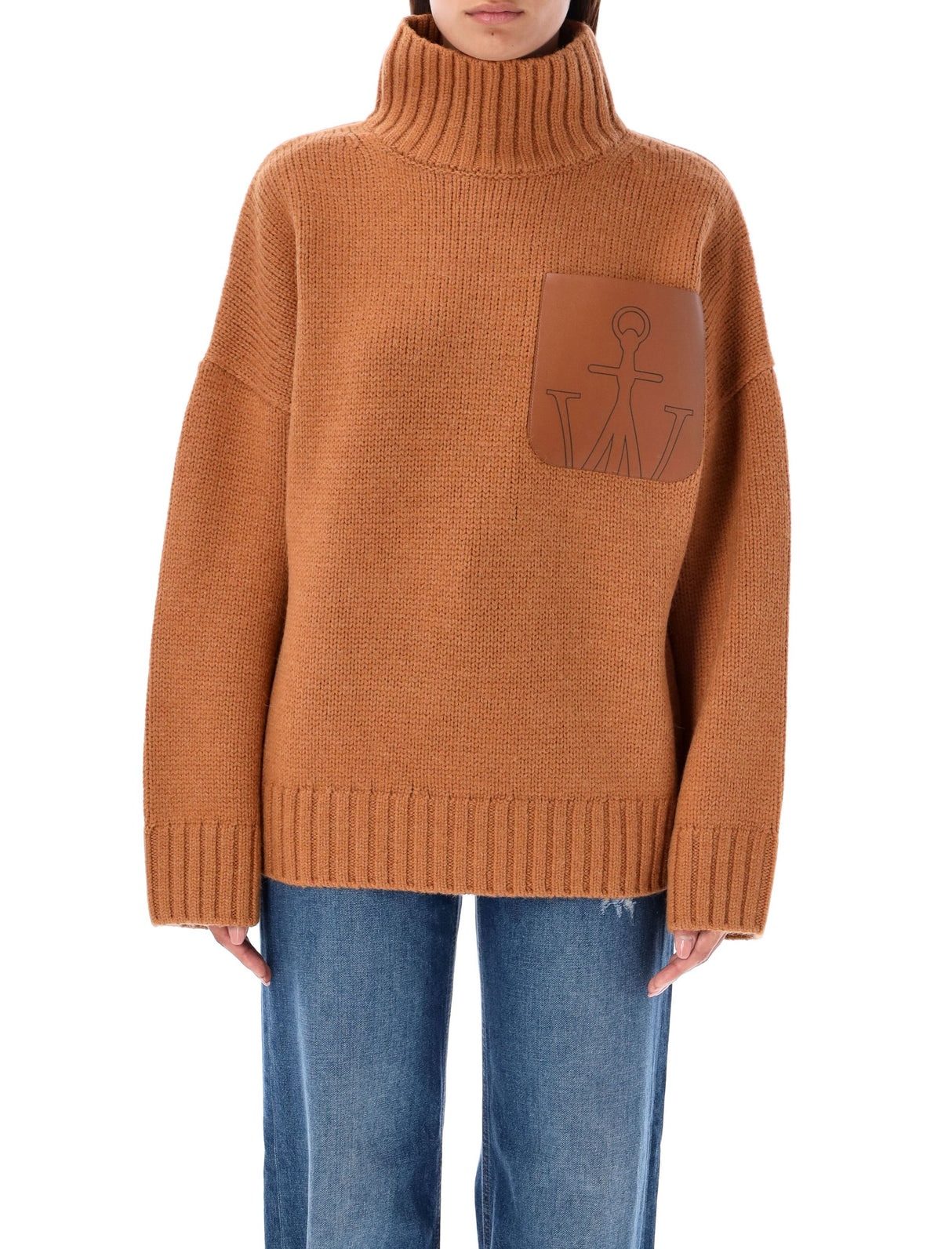 JW ANDERSON High Neck Leather Pocket Sweater