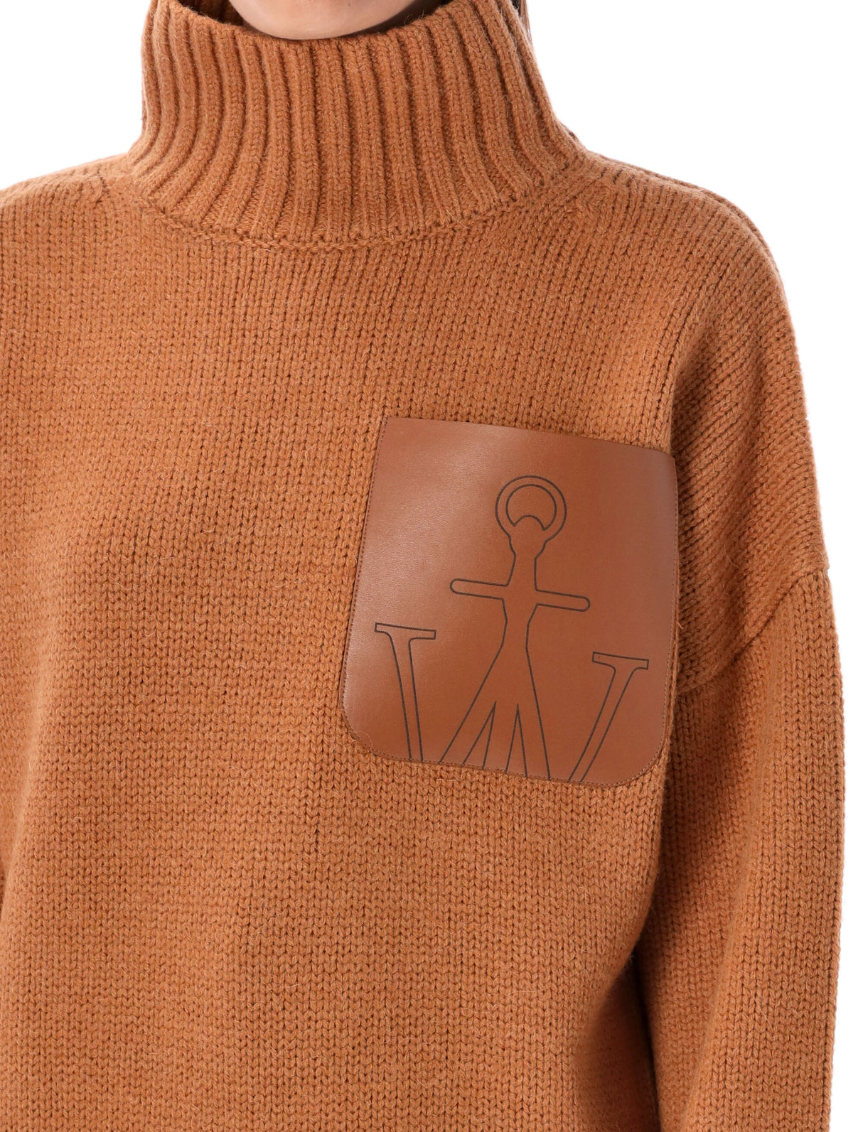 JW ANDERSON High Neck Leather Pocket Sweater