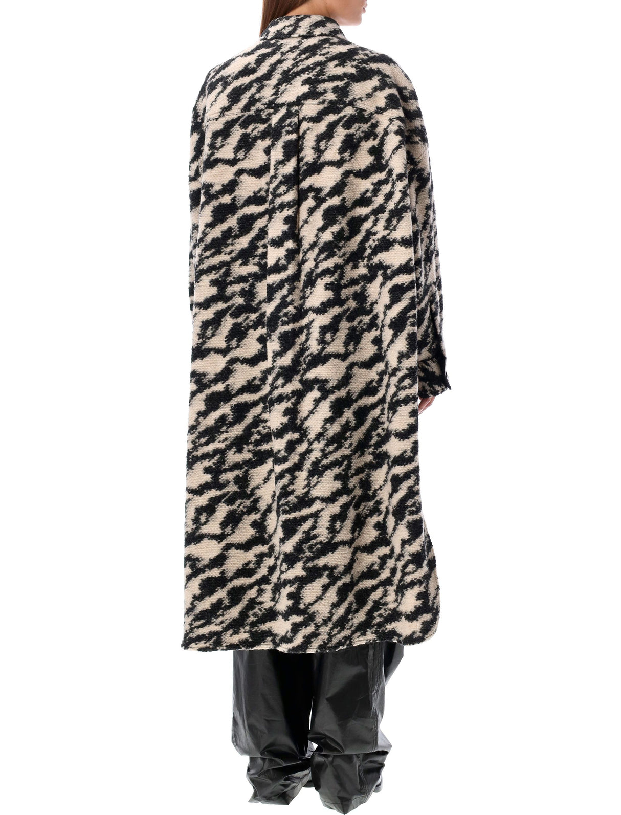 ISABEL MARANT ETOILE Chic Houndstooth Longline Wool Blend Jacket