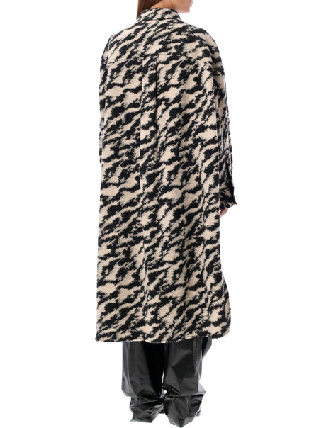 ISABEL MARANT ETOILE Chic Houndstooth Longline Wool Blend Jacket