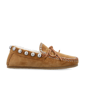 ISABEL MARANT Chic Shearling-Lined Suede Loafers