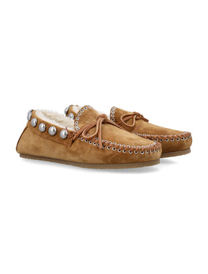 ISABEL MARANT Chic Shearling-Lined Suede Loafers