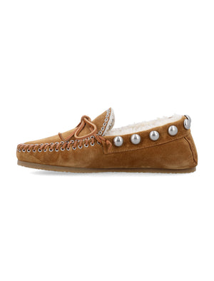 ISABEL MARANT Chic Shearling-Lined Suede Loafers