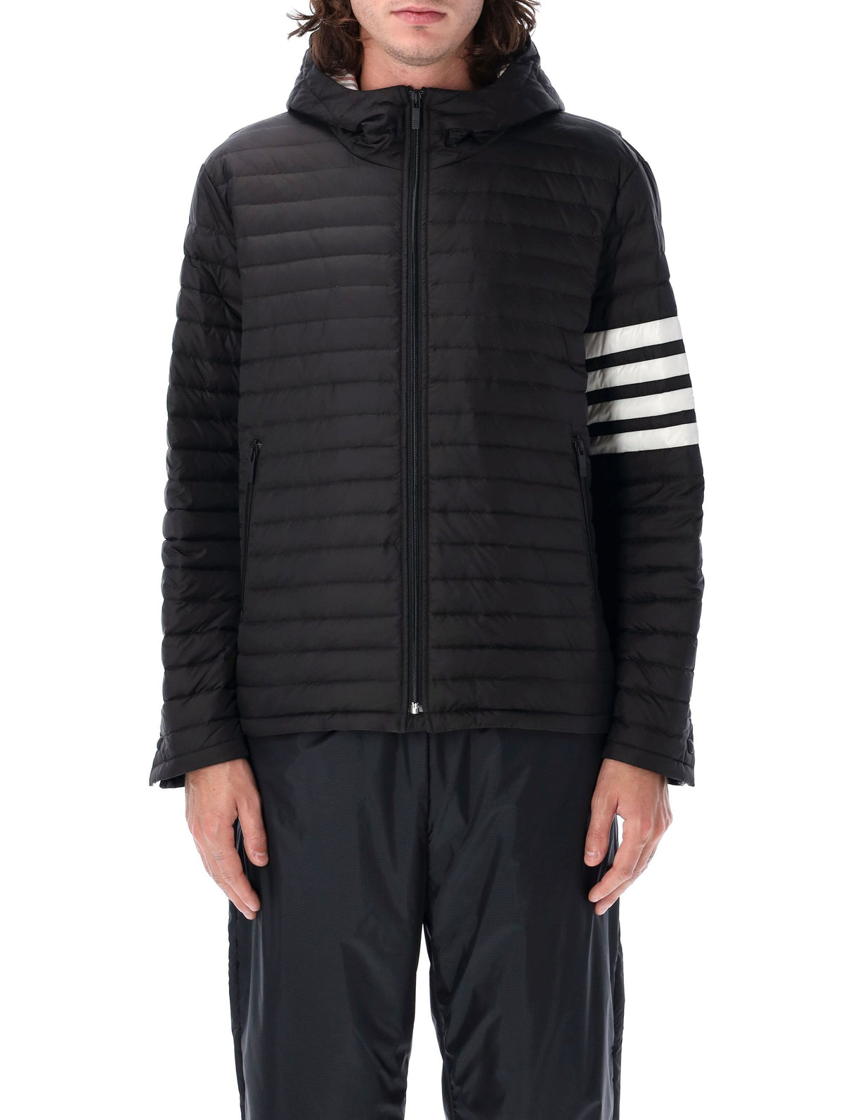 THOM BROWNE Men's Quilted Hooded Jacket - Size 3