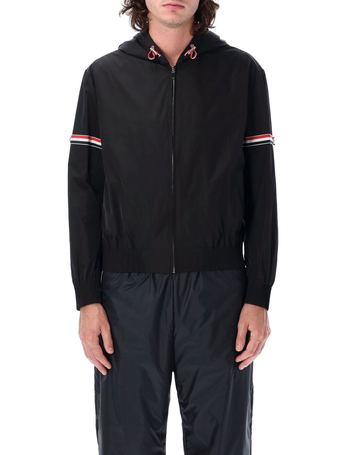 THOM BROWNE Men's Hooded Zip Jacket - Size 3