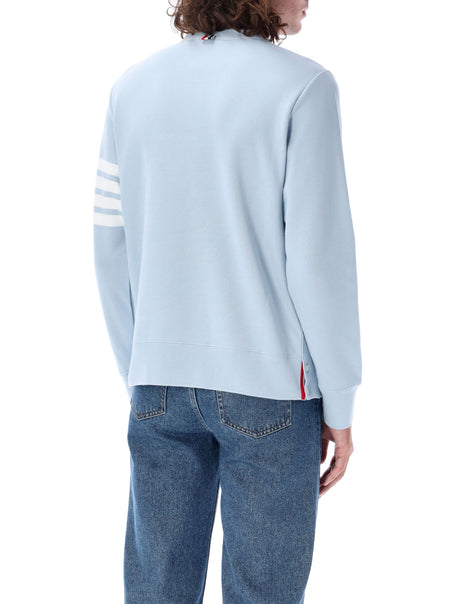 THOM BROWNE Classic Crewneck Sweater with Iconic Stripe Detail - Size 4