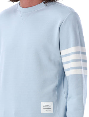 THOM BROWNE Classic Crewneck Sweater with Iconic Stripe Detail - Size 4