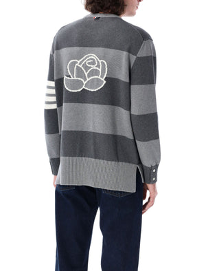 THOM BROWNE Men's Rugby Rose Icon Sweater - Size 3