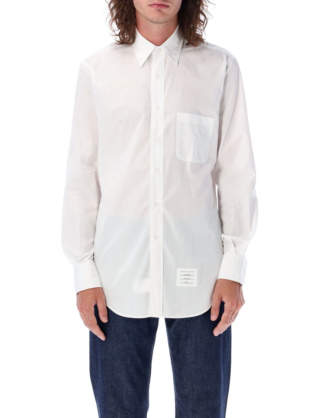 THOM BROWNE Classic White Oversized Oxford Shirt - Size 4