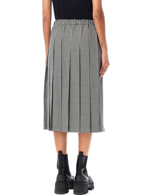 COMME DES GARÇONS Women's Pleated Gingham Midi Skirt