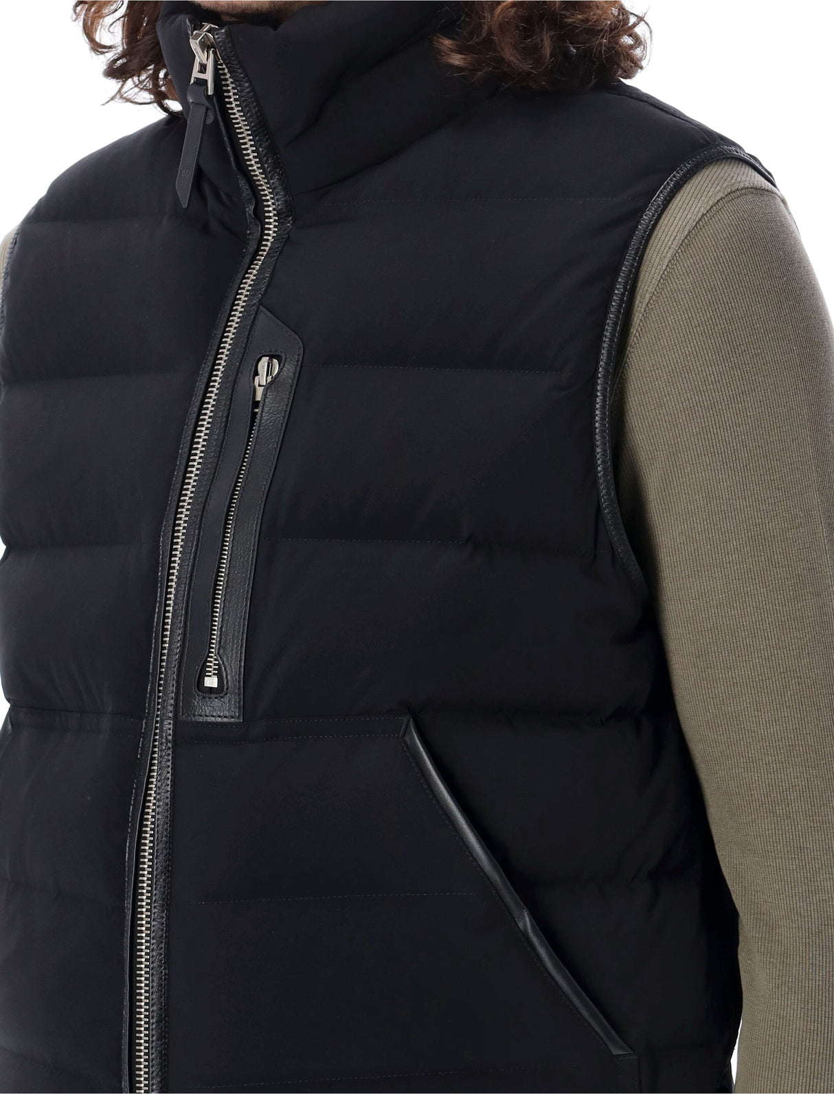 TOM FORD Sleek Quilted High-Collar Down Vest