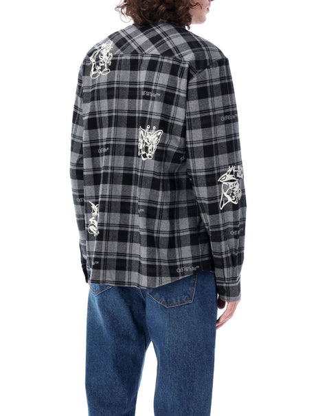 OFF-WHITE Urban Checkered Flannel Shirt with Graphic Accents