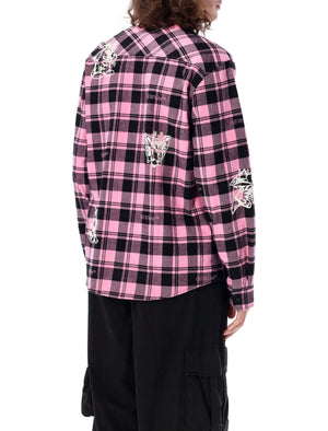 OFF-WHITE Character Check Flannel Shirt - Relaxed Fit, Size 50