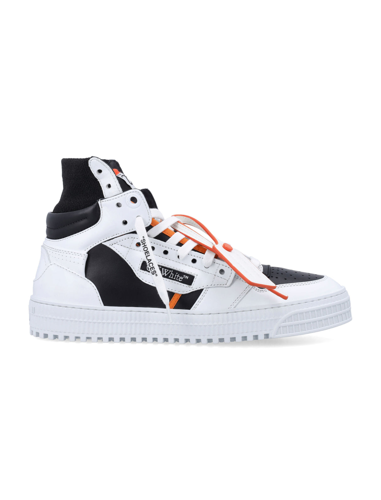 OFF-WHITE Men's Leather Off Court Sneakers - Black & White