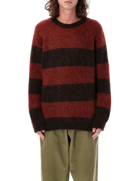 YMC Oversized Mohair Blend Sweater - Bold Stripes (Size L)