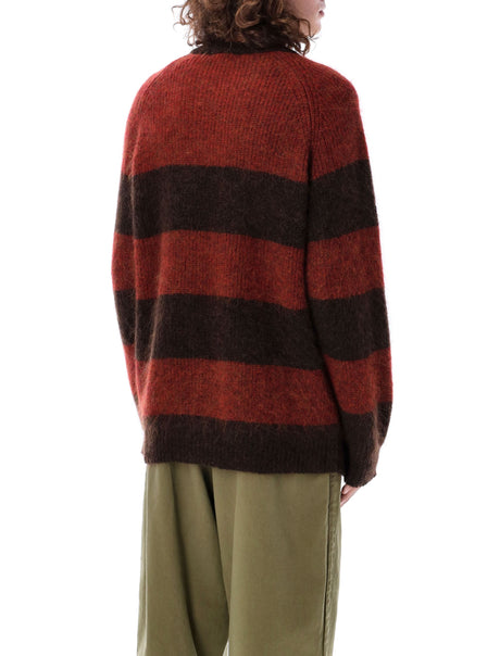 YMC Oversized Mohair Blend Sweater - Bold Stripes (Size L)