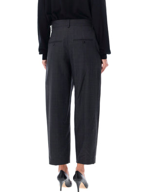 ISABEL MARANT Elegant Plaid Cropped Wool-Blend Pants