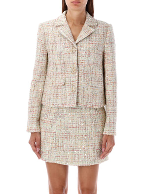 SELF-PORTRAIT Chic Multicolor Tweed Blazer