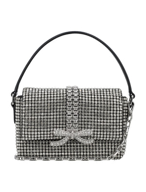 SELF-PORTRAIT Glamorous Mini Rhinestone Handbag with Diamantè Bow - 13x17x5.5 cm