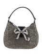 SELF-PORTRAIT Stellar Mini Crescent Handbag with Rhinestones