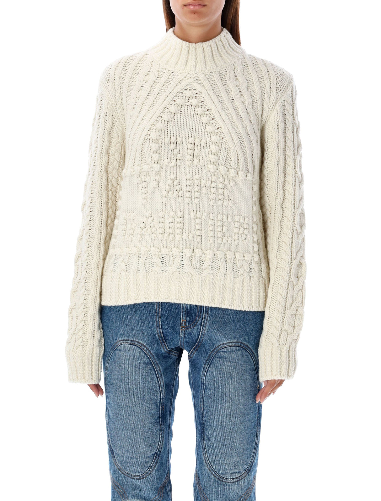 JEAN PAUL GAULTIER Regular Fit Cable-Knit Sweater - Women’s Size S