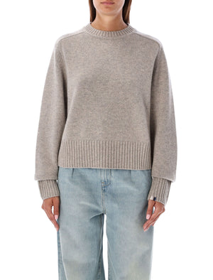 EXTREME CASHMERE Luxury Cashmere Crewneck Sweater - Moss Grey Beige