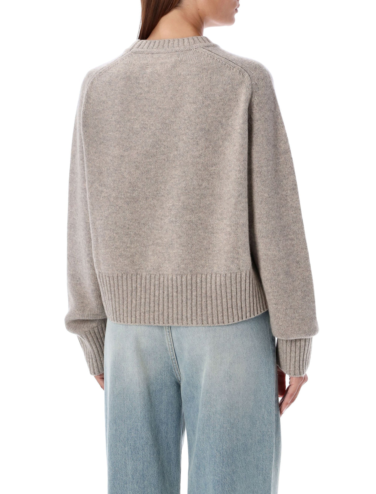 EXTREME CASHMERE Luxury Cashmere Crewneck Sweater - Moss Grey Beige