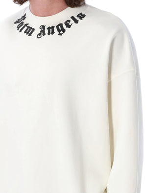 PALM ANGELS Urban Signature Crewneck Tee with Bold Collar Logo