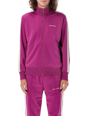 PALM ANGELS Classic Zip-Up Track Jacket with Contrast Sleeve Detail - Purple