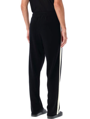 PALM ANGELS Luxury Knit Joggers with Side Stripe - L Size