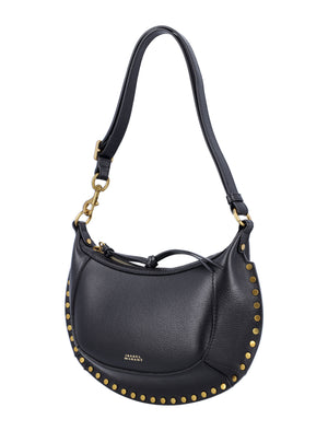 ISABEL MARANT Mini Moon Crossbody Bag in Grainy Black Leather (H 6.7" x W 9.8" x D 3.1")