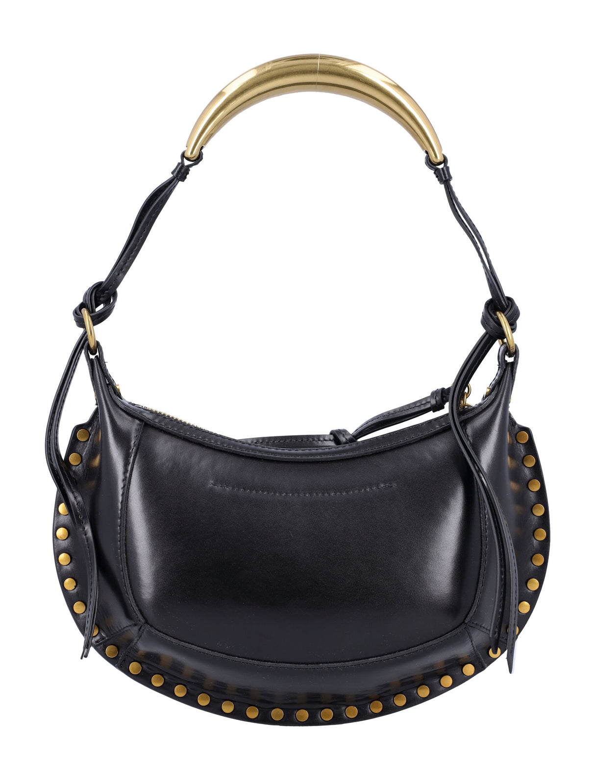 ISABEL MARANT Elegant Mini Moon Shoulder Handbag - Black & Gold (18x31x8 CM)