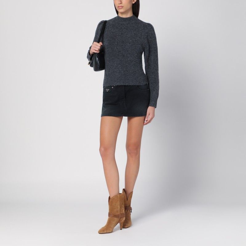 ISABEL MARANT ETOILE High Collar Honey-Colored Alpaca-Blend Jumper