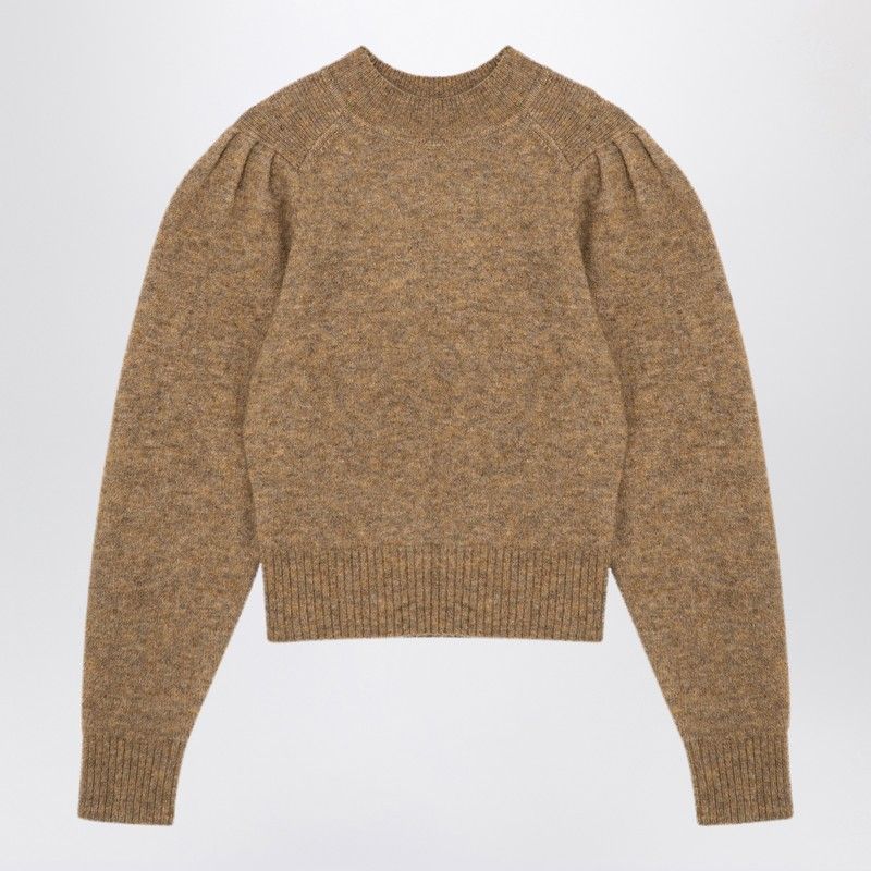 ISABEL MARANT ETOILE High Collar Honey-Colored Alpaca-Blend Jumper