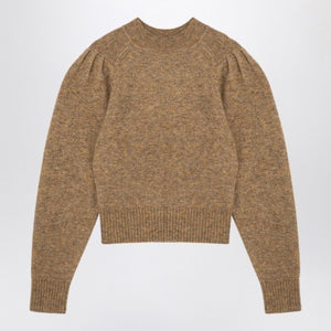 ISABEL MARANT ETOILE High Collar Honey-Colored Alpaca-Blend Jumper