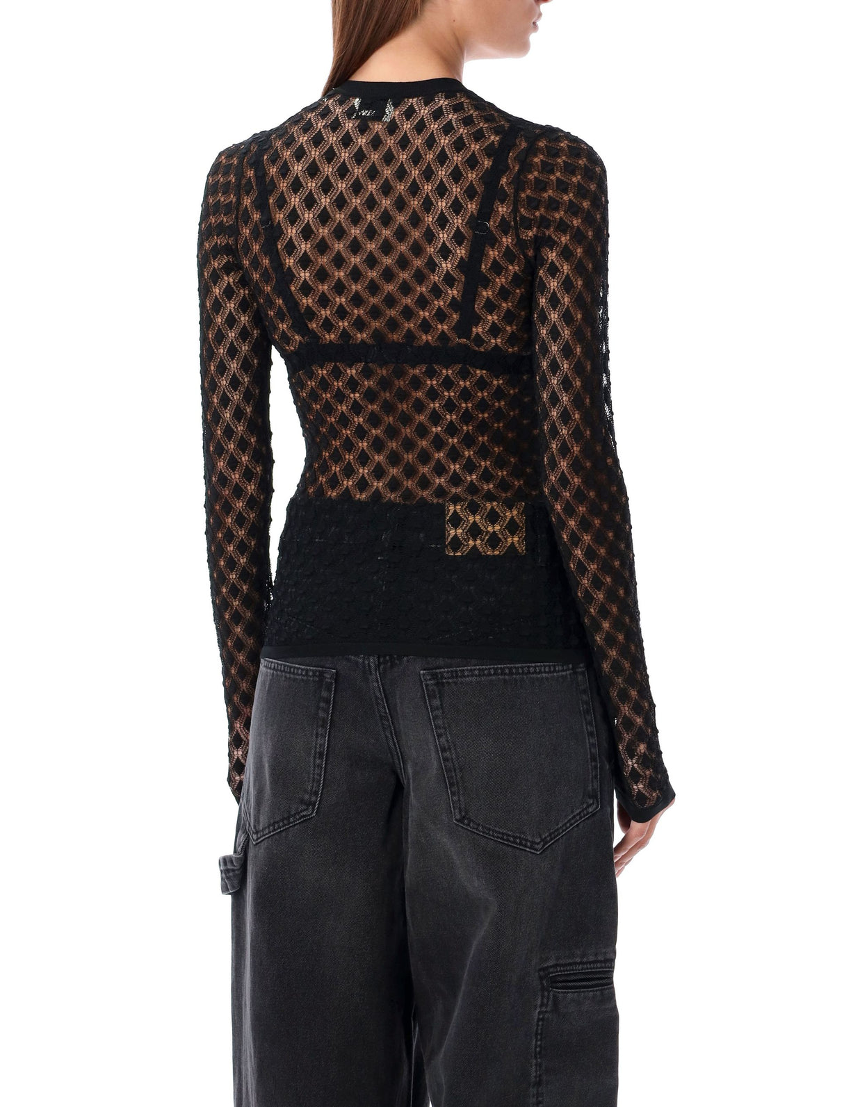 ISABEL MARANT Sheer Geometric Pattern Sweater