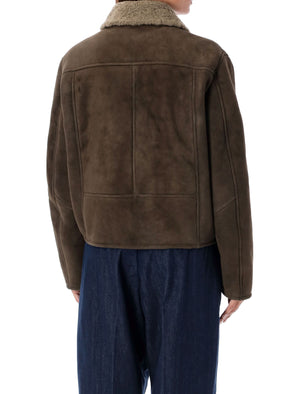 YMC Comfortable Boxy Fit Jacket with Warm Shearling Collar - Size S