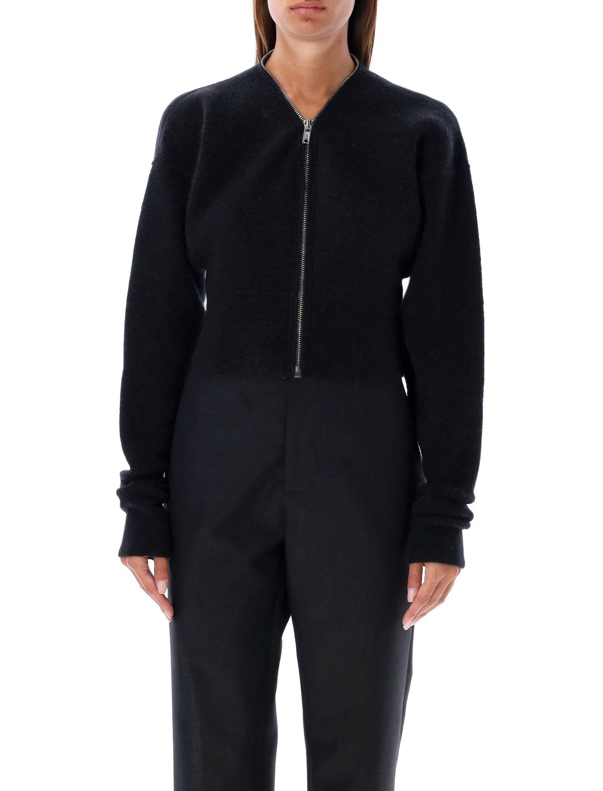 RICK OWENS Cropped Batwing Zip Cardigan