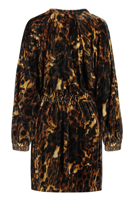 ISABEL MARANT Luxe Velvet Dress with Padded Neckline for Women