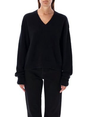 RICK OWENS Tommy Alpaca Wool V-neck Sweater