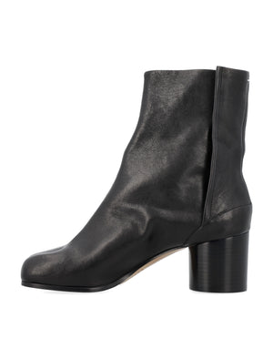 MAISON MARGIELA Split-Toe Leather Ankle Boots with Mid-Height Heel