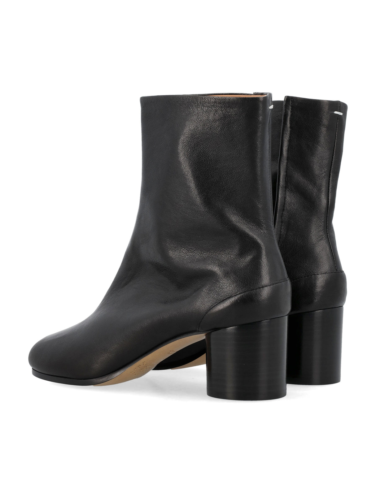 MAISON MARGIELA Split-Toe Leather Ankle Boots with Mid-Height Heel