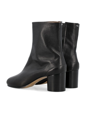 MAISON MARGIELA Split-Toe Leather Ankle Boots with Mid-Height Heel