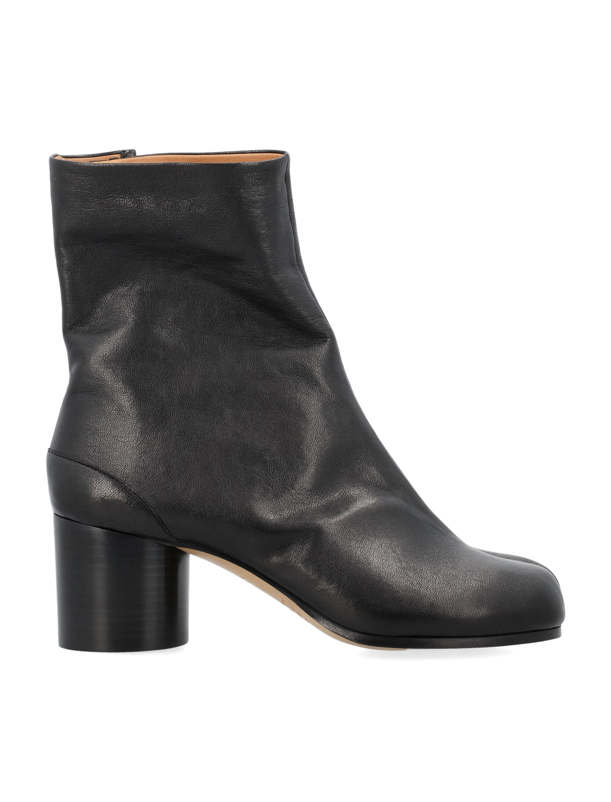 MAISON MARGIELA Split-Toe Leather Ankle Boots with Mid-Height Heel