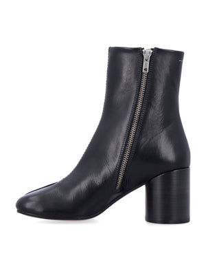 MM6 MAISON MARGIELA Tabi Ankle Boots with Cylindrical Heel - 7cm Height