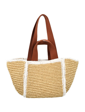 MARNI Chic Mini Shopper in Raffia-Style Weave - 22x22x13cm