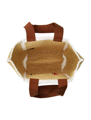 MARNI Chic Mini Shopper in Raffia-Style Weave - 22x22x13cm